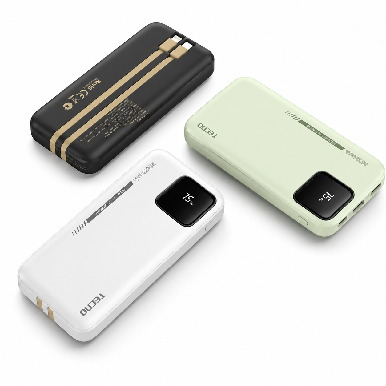 TECNO Omni-TANK TPB-P204Q 20000mAh – Power Bank Charge Rapide 22.5W avec Écran LED | Livraison Gabon | Kadmarket